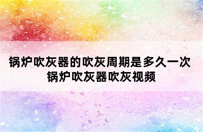 锅炉吹灰器的吹灰周期是多久一次 锅炉吹灰器吹灰视频